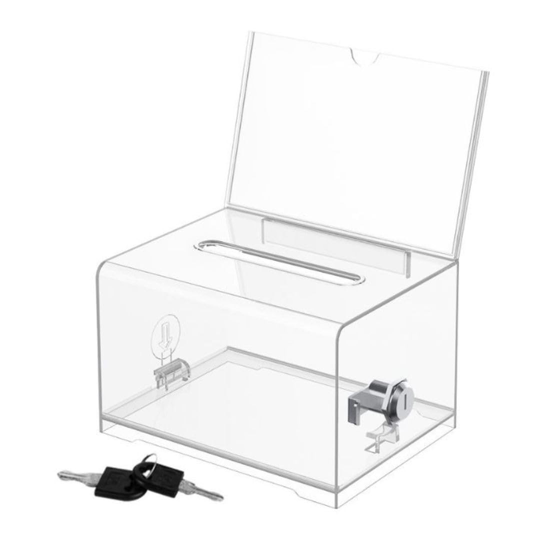5/6迄【希少 未展示品】鍵付BOX＆薄紙付 Guiloy アトランティック Amazon.co.jp: Solvanta 投票箱 ご意見箱 アクリルボックス 鍵付き